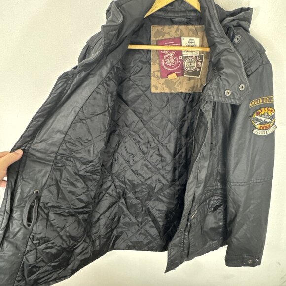 Khujo Noah II XL Black Coated Cotton Jacket Urban Military Utility Parka - Picture 11 of 14
